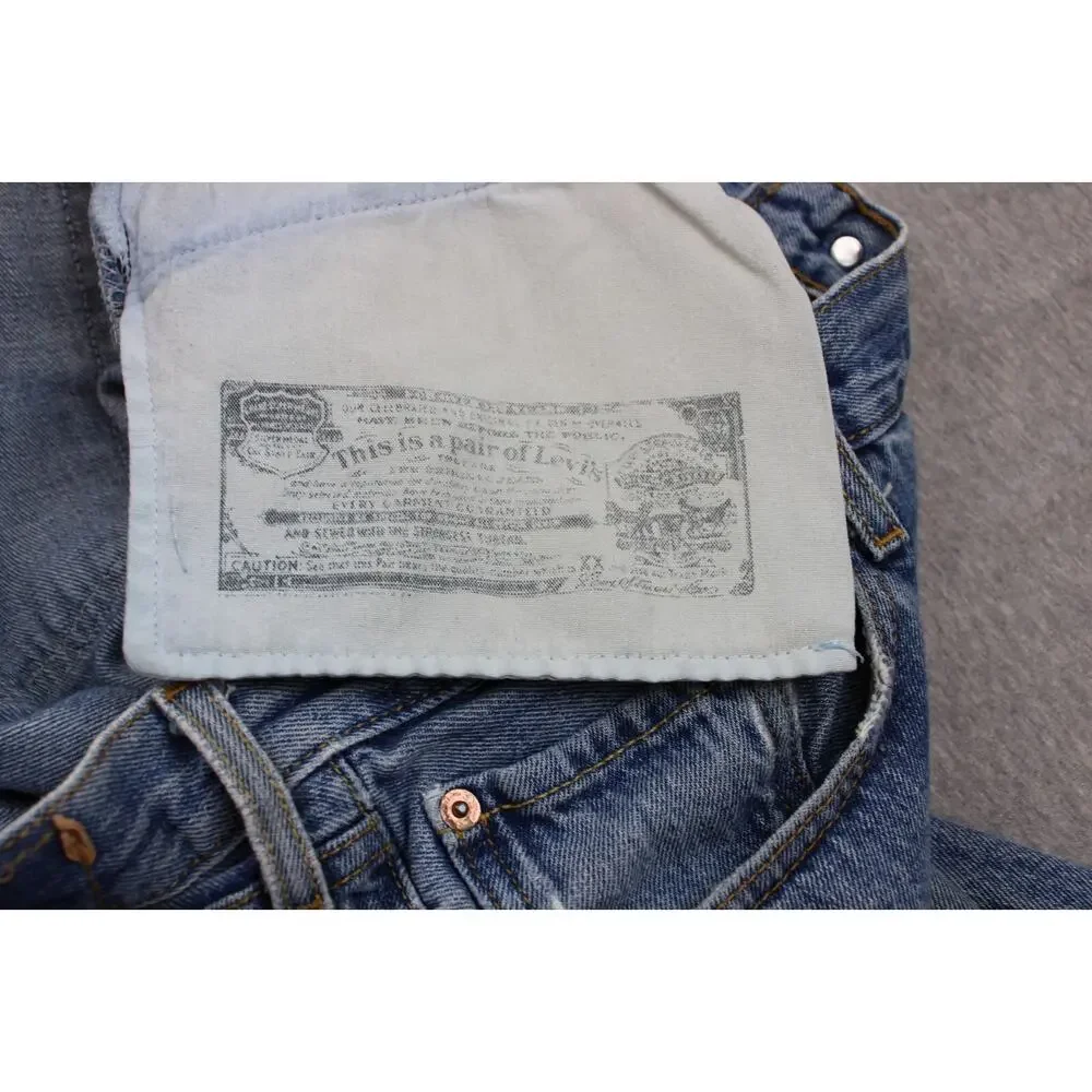 Levi's 501 Jeans Mens 38 X 30 Blue Denim 100% Cotton Button‎ Fly Straight Leg